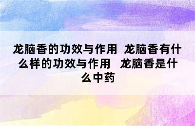 龙脑香的功效与作用  龙脑香有什么样的功效与作用   龙脑香是什么中药